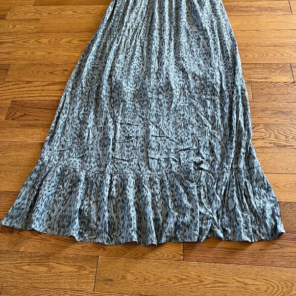 Lovestitch Blue Maxi Dress | Boho Ruffle Tie-Strap Flowy Summer Dress Size M - Picture 3 of 5